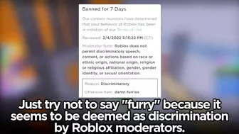 Roblox BANS "Furries"?