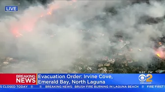 Evacuations Ordered As Massive Brush Fire Sparks In Laguna Beach Amid Strong Santa Ana Winds