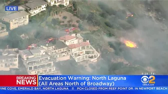 Evacuations Ordered As Massive Brush Fire Sparks In Laguna Beach Amid Strong Santa Ana Winds