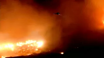 Laguna Beach Wildfire: Raw early morning helicopter video of Laguna Beach wildfire