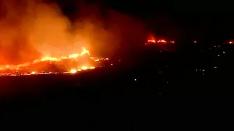 Laguna Beach Wildfire: Raw early morning helicopter video of Laguna Beach wildfire