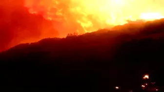 Laguna Beach Wildfire: Raw early morning helicopter video of Laguna Beach wildfire