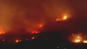 Wind-driven fire sparks in Laguna Beach