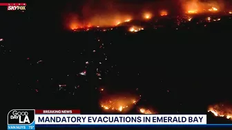 Wind-driven fire sparks in Laguna Beach