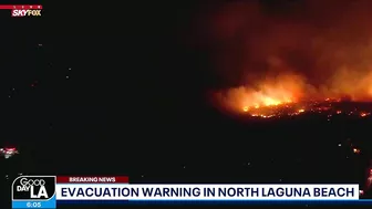 Wind-driven fire sparks in Laguna Beach