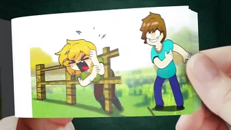 Steve I'm stuck! | Minecraft anime flipbook