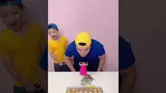 Funny Family Game - Card Blowing Challenge So Funny !! #Funny #Tiktok #partygame #challenge #shorts