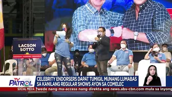 Celebrity endorsers dapat tumigil muna sa paglabas sa regular shows: Comelec | TV Patrol