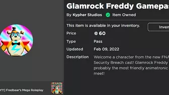 How to become GLAMROCK FREDDY in FREDBEAR'S MEGA ROLEPLAY - Roblox