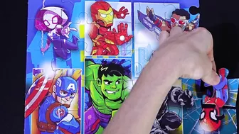 SUPER HERO ANIME PUZZLES Capitan America Hulk Iron Man Thor Black Panther Spider-Man Spider-Gwen