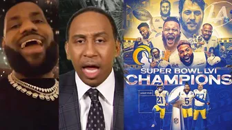 Celebrities REACT LA Rams vs Bengals Super Bowl (Lebron James, Stephen A Smith)