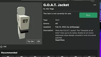 *FREE ITEM* HOW TO GET G.O.A.T. JACKET IN ROBLOX - Layered Clothing - Alo Sanctuary Event 2022