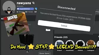 ????Roblox Da Hood Star Legend BANNED For Lock ????