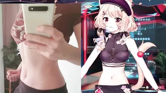 Squchan showed her tummy on stream..