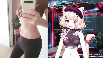 Squchan showed her tummy on stream..