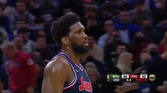 Joel Embiid With The Dumbest Travel After Steals James Harden Double Step-Back Three!