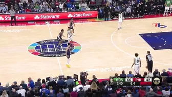 Joel Embiid With The Dumbest Travel After Steals James Harden Double Step-Back Three!