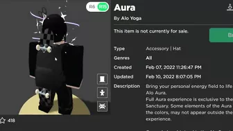 FREE ACCESSORY! HOW TO GET Aura! (Roblox Alo Yoga Sanctuary Event)