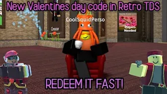 New Valentines day code in Retro TDS! | Roblox