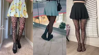 TikTok nylon pantyhose Girls Compilation #219