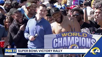 Aaron Donald confirms he won't retire at Rams victory rally