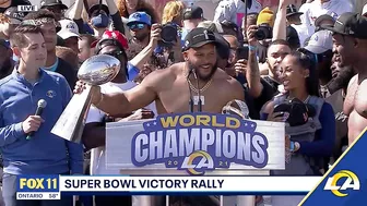 Aaron Donald confirms he won't retire at Rams victory rally