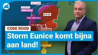 Storm-update: Code Rood voor storm Eunice!