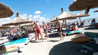 Plaja The Story Beach, Relaxation, Sea, Sun, 4K video, Bikini Beach, Romania Mamaia Beach.