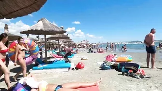 Plaja The Story Beach, Relaxation, Sea, Sun, 4K video, Bikini Beach, Romania Mamaia Beach.