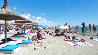 Plaja The Story Beach, Relaxation, Sea, Sun, 4K video, Bikini Beach, Romania Mamaia Beach.