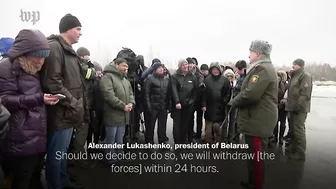 Belarus shows off its war games with Russia, and the president makes an appearance