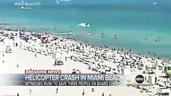 Helicopter crashes into water off crowded Miami beach