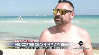 Helicopter crashes into water off crowded Miami beach