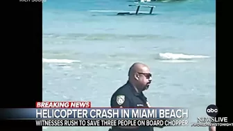 Helicopter crashes into water off crowded Miami beach