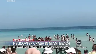 Helicopter crashes into water off crowded Miami beach