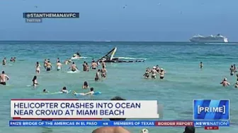 Helicopter crashes into ocean near swimmers on Miami Beach; 2 in stable condition | NewsNation Prime