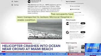 Helicopter crashes into ocean near swimmers on Miami Beach; 2 in stable condition | NewsNation Prime