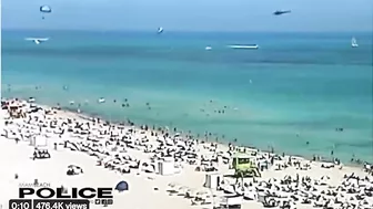 Helikopter stürzt am Stand von Miami Beach ins Wasser