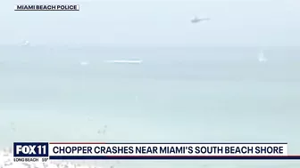 VIDEO: Two injured after helicopter crashes into ocean in Miami Beach