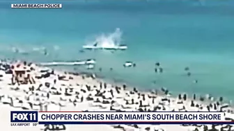 VIDEO: Two injured after helicopter crashes into ocean in Miami Beach