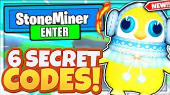 6 SECRET *FREE GEMS* CODES In Roblox Stone Miner Simulator!