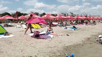 Plaja Modern Beach, Relaxation, Sea, Sun, 4K video, Bikini Beach, Romania Mamaia Beach.