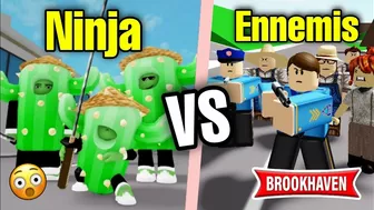 DES CACTUS NINJA AFFRONTENT DES ENNEMIS (JASON PÈTE UN PLOMB) ! ROBLOX - BROOKHAVEN RP