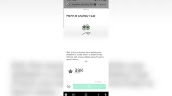 Giveaway to win this Monster Grumpy Face in Roblox #roblox #petsimulatorx #adoptme #robloxtrend