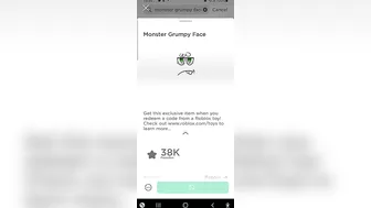 Giveaway to win this Monster Grumpy Face in Roblox #roblox #petsimulatorx #adoptme #robloxtrend