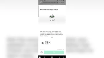 Giveaway to win this Monster Grumpy Face in Roblox #roblox #petsimulatorx #adoptme #robloxtrend