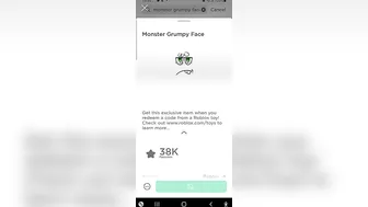 Giveaway to win this Monster Grumpy Face in Roblox #roblox #petsimulatorx #adoptme #robloxtrend