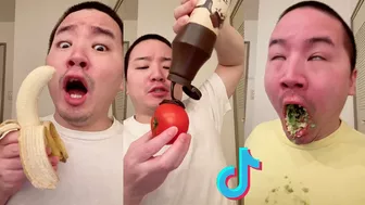 CRAZY Junya1gou Funny TikToks ( EATING FRUIT CHALLENGE )