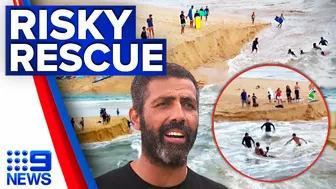 Surfers save man from being washed out at Sydney beach | 9 News Australia