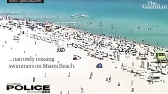 3005-Helicopter crashes into ocean at crowded Miami Beach, injuring two-World News 27th Feb